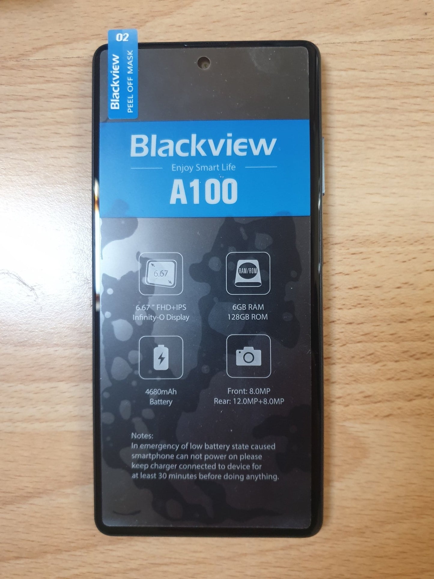 Android Smartphone Blackview A100 128GB 6GB RAM (ohne Simlock) (Dual - Sim) - Blau - azuracht.de
