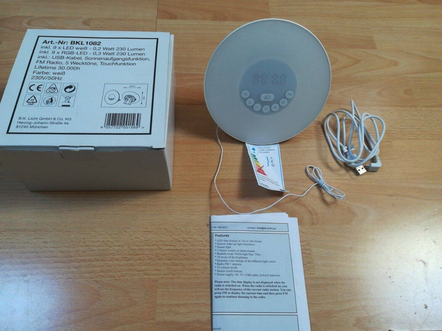 Digital Lichtwecker von B.K Licht Nachttischlampe - Gebraucht - azuracht.de