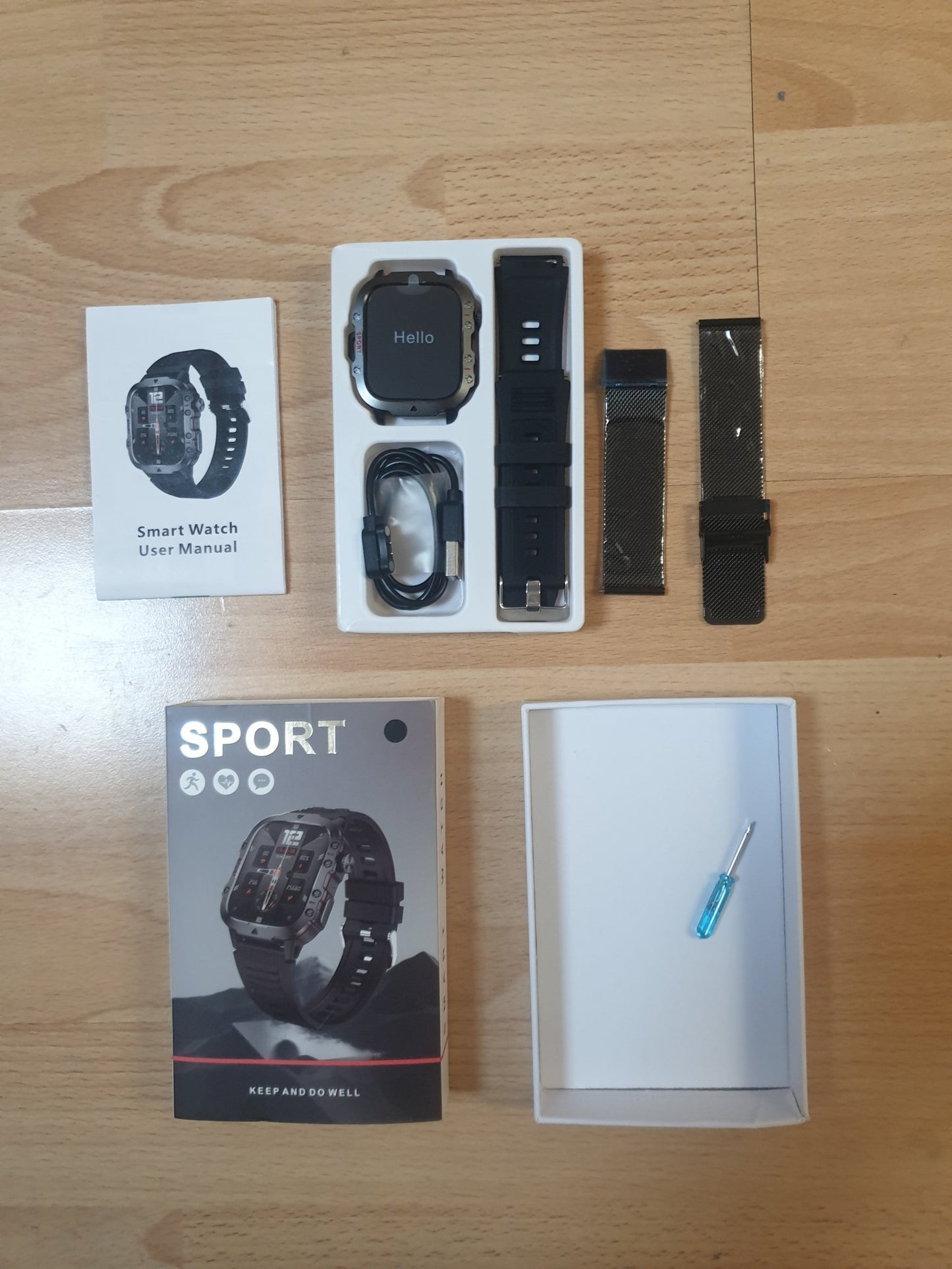 Fitness Smartwatch - Armbanduhr für Männer mit Bluetooth Schrittzähler etc. - azuracht.de